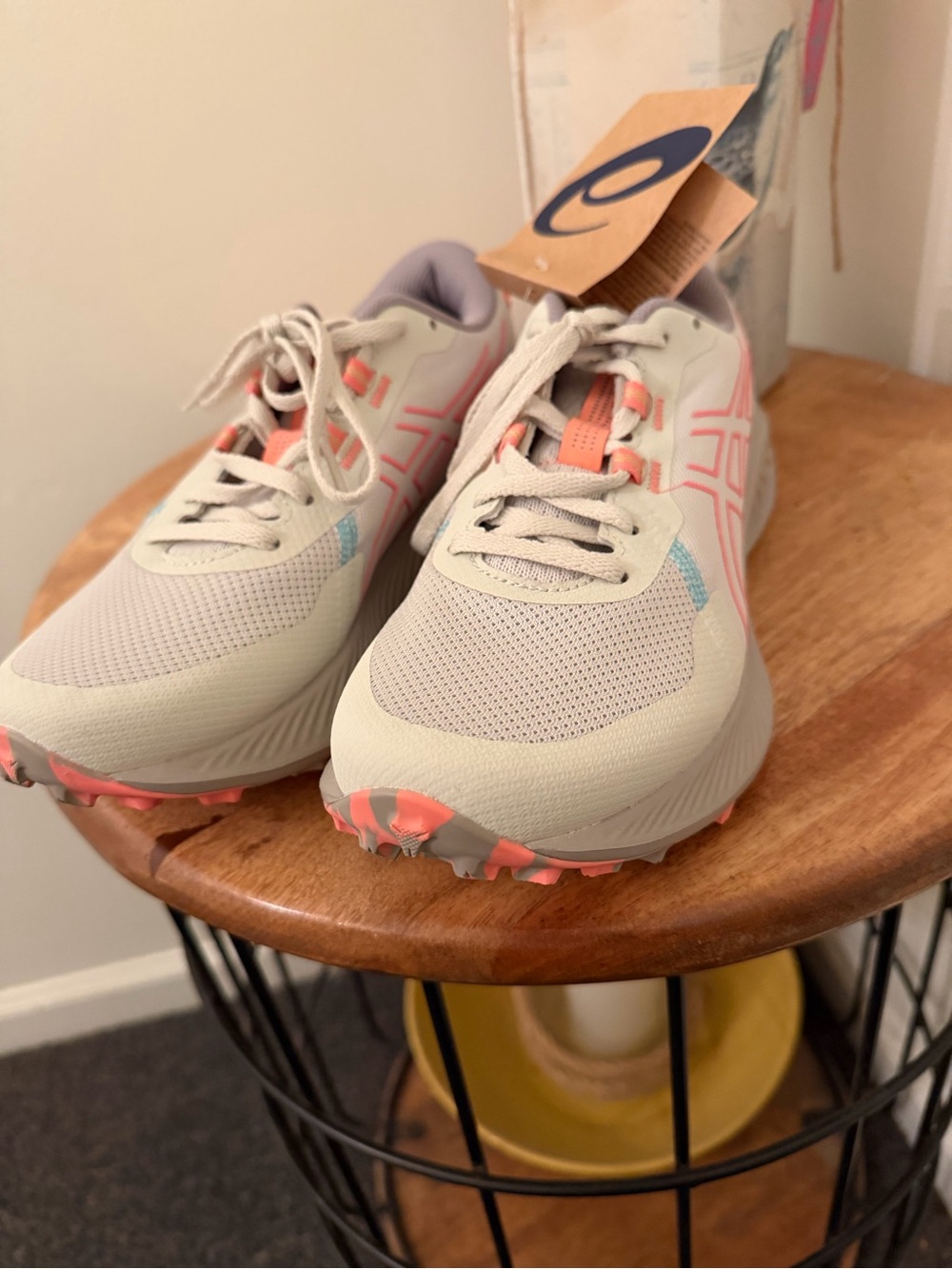 Asics Neutral Running Shoes in Light beige and Coral size 8.5 Price is final.